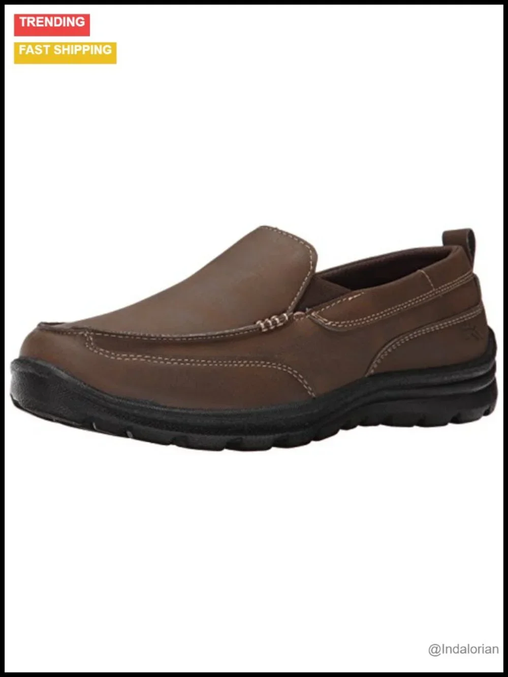 Kids Dress Casual Slip-On Loafers with Moc Toe PU Outsole Twin Gores